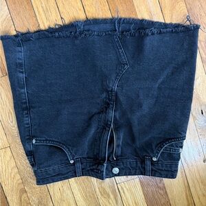 Topshop Black Denim Jean Skirt